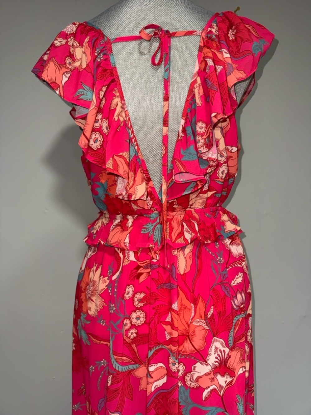 Flying Tomato Hot Pink Floral Tiered Dress - Picture 2 of 6